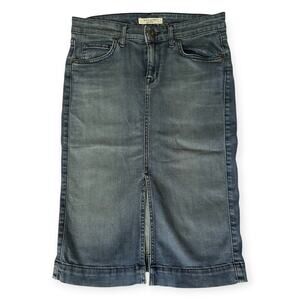 Rich & Skinny Below-Knee Denim Pencil Slit Skirt w/ 5-Pockets | Sz 27 | Retro
